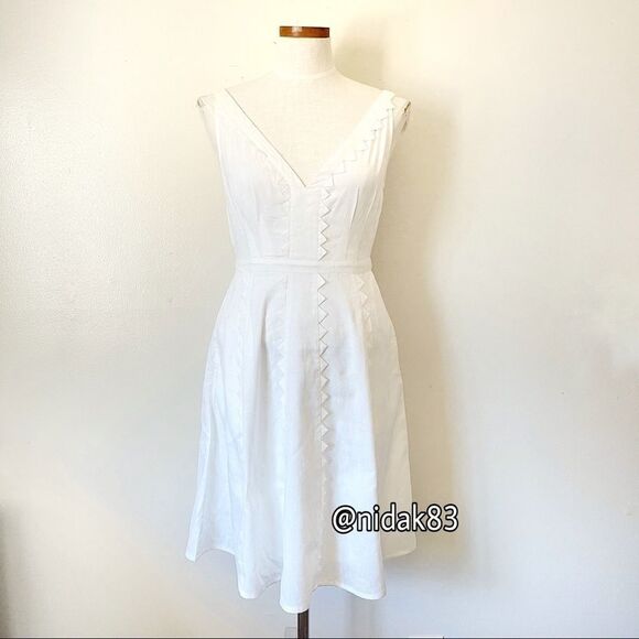 Anthropologie White sleeveless midi dress Size 6 - Picture 2 of 10